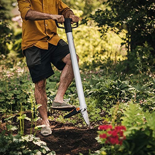 Fiskars Xact Standing Bulb Planter, 41.3 Inch, Silver
