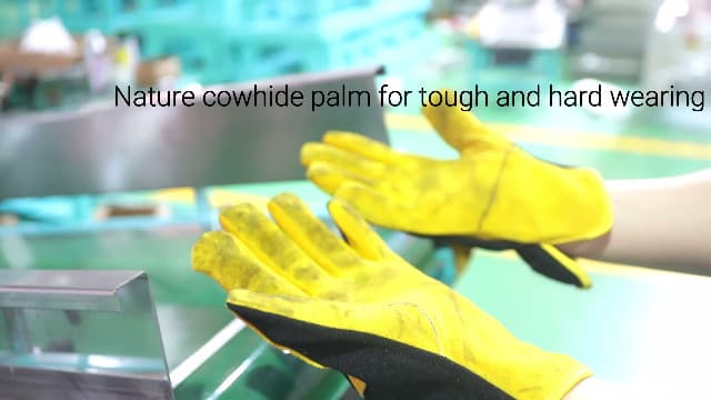 HANDLANDY Men Leather Gardening Gloves, Utility Work Gloves for Mechanics, Construction, Driver, Dexterity Breathable Design