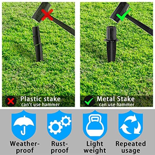 Metal Stakes Solar Lights Replacement Spike - Outdoor Ground Stake for Garden Lights Landscape Yard Pathway Patio Lamps Pole (Metal-8 Pack)