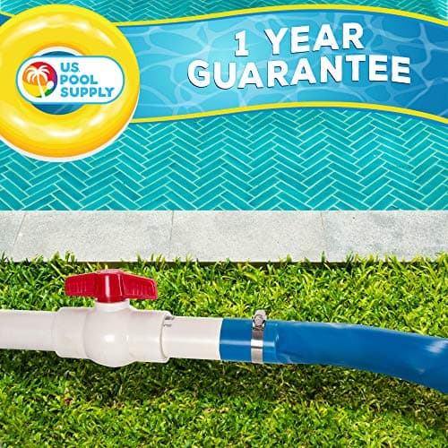 U.S. Pool Supply Pool Backwash Hose 1.5" x 100' - Heavy-Duty Pool Drain Hose, Filter Pump Water Drainage, Sump Pump Discharge, Inground Draining - Flexible Lay Flat, Clamp