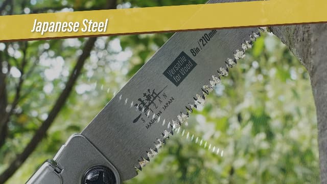 SUIZAN Japanese Folding Saw 8.3" Versatile for Wood - Compact Handsaw Pruningsaw Garden Woodworking DIY Tools