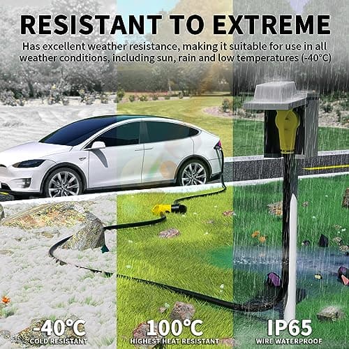 50 Amp RV/EV Extension Cord 25 FT Outdoor with Grip Handle, Flexible Heavy Duty 6/3+8/1 Gauge STW 4 Prong RV Power Cord Waterproof, NEMA 14-50P to 14-50R, Black-Yellow, ETL Listed