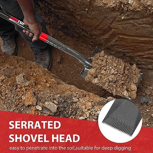 Spade Shovel Garden Flat Trenching Shovel for Digging Gardening Planting Edging, 43 inches