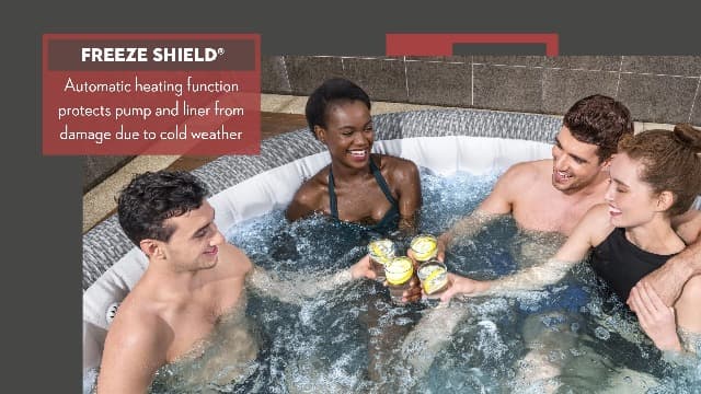 Coleman SaluSpa Sicily AirJet 7 Person Inflatable Hot Tub Round Portable Outdoor Spa with 180 Soothing AirJets and Insulated Cover, Gray