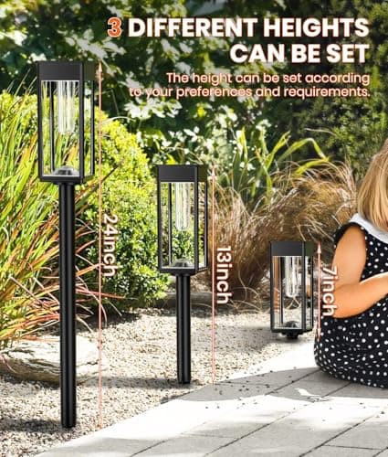 Super Bright Solar Pathway Lights Outdoor,8 Pack Solar Lights Outdoor,IP65 Waterproof Solar Garden Lights Solar Powered Landscape Lighting for Yard Patio Walkway Driveway Pathway (Cool White)