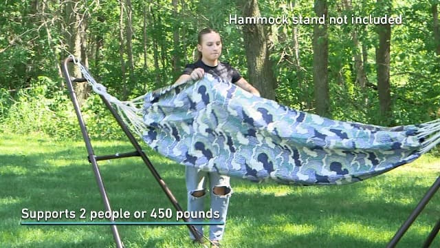 Sunnydaze Jacquard Double Hammock - Large 2-Person Hammock for Outdoors - Retro Waves