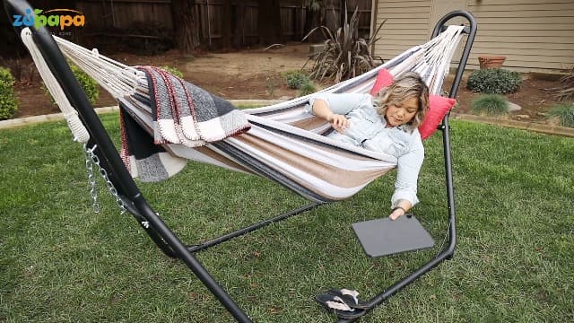 Zupapa 2 Person Steel Hammock Stand 550 lb Capacity, Portable Hammock Frame Stand Heavy Duty for 9 to 14Feet Hammocks, Carry Bag Included, Black