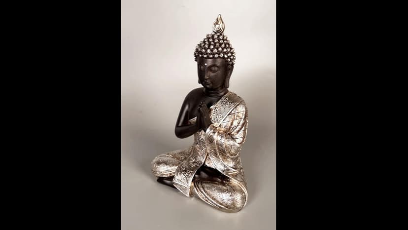 JORAE Seated Buddha Statue Buddhism Thai Meditating Home and Garden Decorative Sculpture Praying Collectibles Figurines, 9.5 in, Polyresin