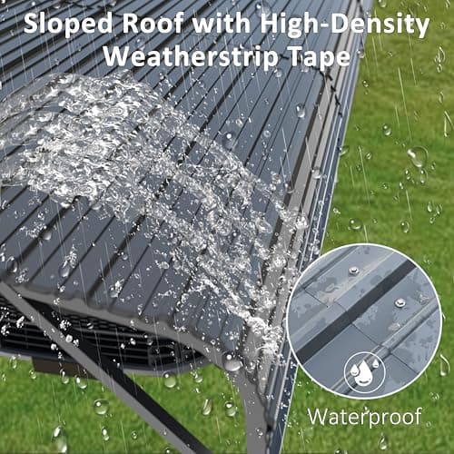 MUPATER 20' x 20' Outdoor Heavy Duty Metal Carport, Garage Car Shelter Shade, Carport Canopy with Heavy Metal Frame, Roof and Bolts for Car, Trucks, Boats, Grey