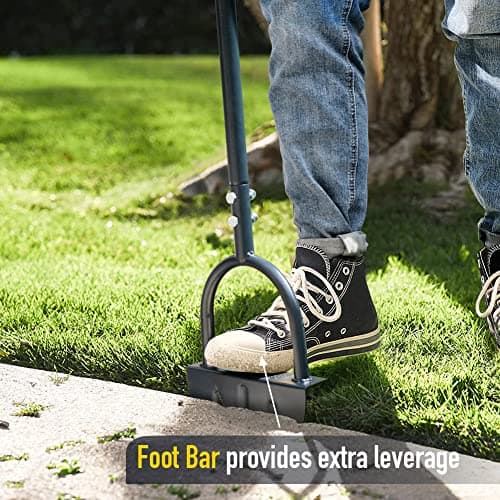 Colwelt Saw-Tooth Edger Lawn Tool, Half Moon Lawn Edger with T-Grip, Sidewalk Grass Long Handled Step Edger, 38-Inch
