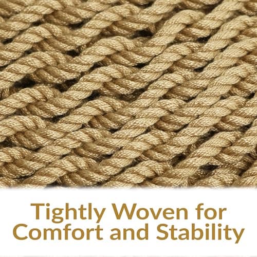 Sunnydaze Outdoor Hammock Chair Swing - Hanging Hammock Swing - Hanging Reading Chair - Soft-Spun Polyester Rope - Caribbean XL - Tan