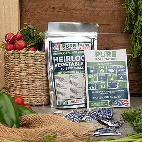 16,500 Non GMO Heirloom Vegetable Seeds Survival Garden 40 Variety Pack