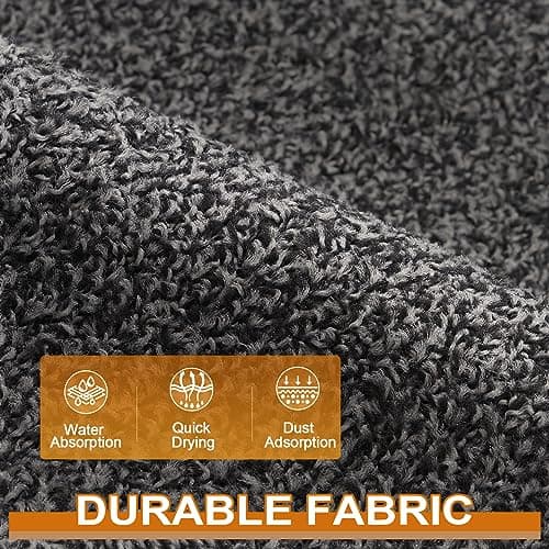 Mibao Front Door Mat, Dirt Trapper Welcome Mat for Outdoor Indoor, Non-Slip Waterproof Doormat, Durable Machine Washable Low Profile Entry Rug for Back Door Outside Patio Porch, 32" x 20", Grey