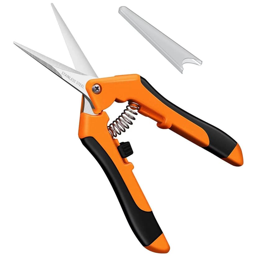 Hand Pruner， Pruning Shear，Garden clippers, snip scissors, ratchet pruning shears, work 3 times easier, gardening tools, sharp garden scissors, arthritis weak hand snips (Orange)