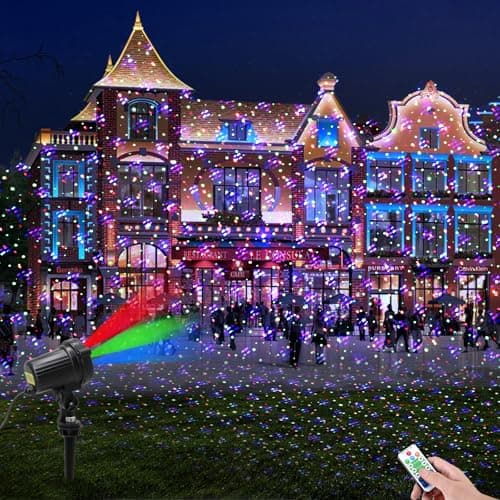 Christmas Laser Lights, Outdoor Garden Laser Lights Projector with Moving RGB Waterproof for Christmas Holiday