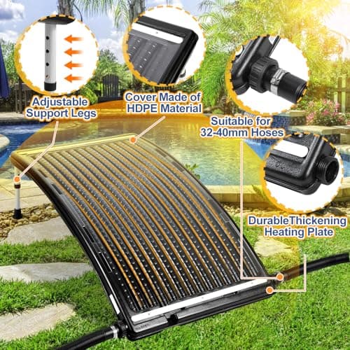2025 Upgraded Solar Pool Heater with Adjustable Support Feet, Inground Pool Solar Heater, Above Ground Pool Heater, Solar Water Heater, Pool Heater for Above Ground Pool（2 Set）