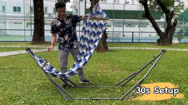 Tranquillo Uniki Hammock, Instant 30s Foldable Hammock Stand, 550 lbs Capacity Portable Hammock, 3-Year Warranty Sturdy Stand, Revolutionary Design No Screws Needed, Premium Carry Bag Included, Grey