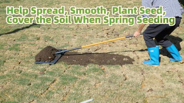 Lawn Leveling Rake-Lawn Leveling Tool-30” x 10” Ground Plate-78” Extra Long Handle for Yard Garden Lawn
