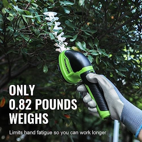 WORKPRO Cordless Grass Shear & Shrubbery Trimmer - 2 in 1 Handheld Hedge Trimmer Electric Grass Trimmer Hedge Shears/Grass Cutter Rechargeable Lithium-Ion Battery and Type-C Cable Included (Green)