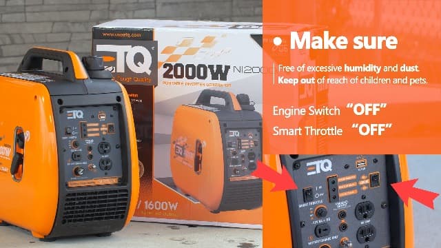ETQ Tough Quality 2000/3600Watt Portable Generator - Extremely Quiet - CARB Compliant (2000W inverter)