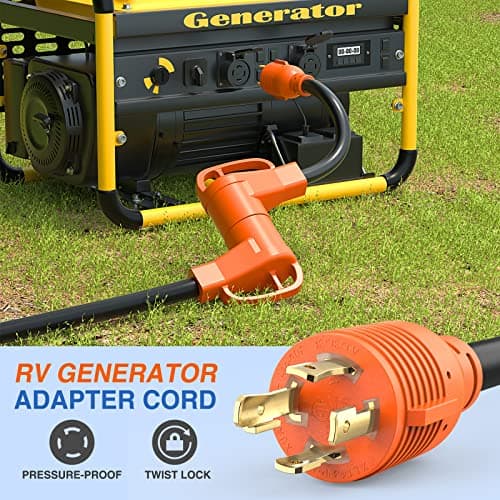 Nilight RV Generator Adapter Cord 30Amp to 50Amp 4 Prong Pure Copper Heavy Duty Twist Lock Male Plug10 Gauge Wire L14-30P to 14-50R 30M/50F for RVs Camper Caravan Van Trailer