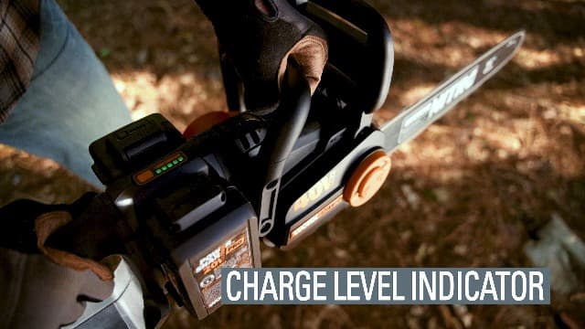 Worx 20V 5" Mini Cordless Chainsaw, 3.9 lbs, 22 ft/s Chain Speed, Power Share Battery, Upper & Hand Guard WG324 - Battery & Charger Included