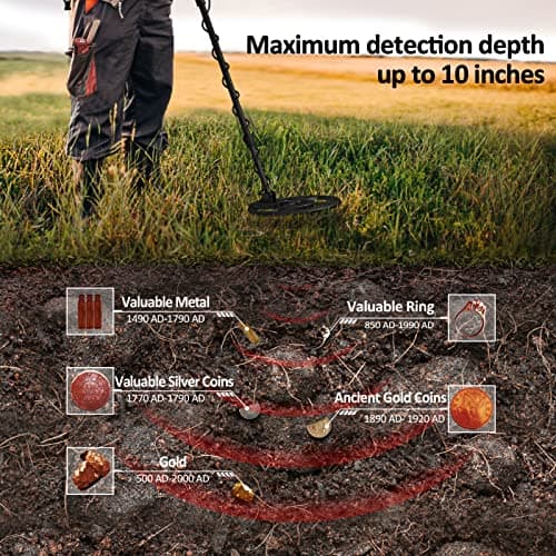 DR.ÖTEK Metal Detector for Adults Professional, Gold Metal Detector, Pinpoint & Exclusive Memory Mode, Higher Accuracy, IP68 Waterproof Coil, Bigger Backlit LCD Display, New Advanced DSP Chip, Green