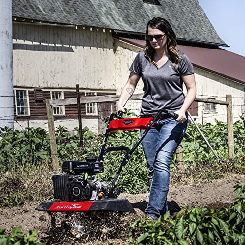 Earthquake 20015 Versa 2-in-1 Tiller Cultivator with a 99cc 4-Cycle Viper Engine, 2-in-1 Front Tine Tiller and Cultivator, Removable Side Shields and Outer Tines