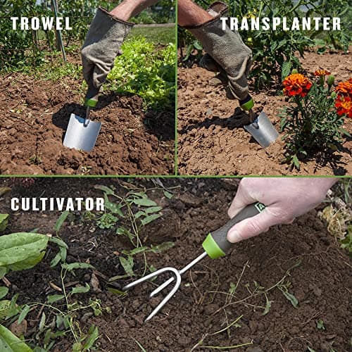 AMES 24451009 6-pc. Ergo Gel Grip Garden Tool Set with Hand Trowel, Weeder, Rake, Transplanter, Scoop & Cultivator