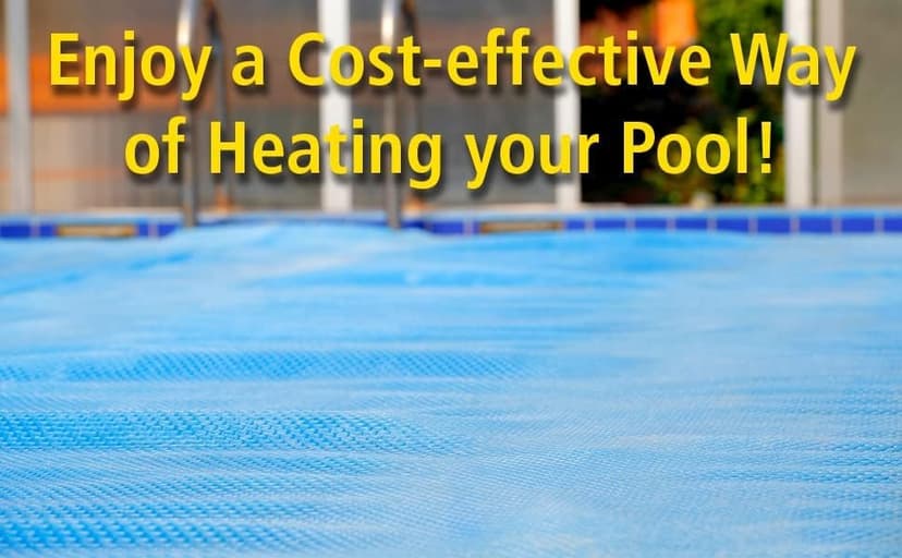 SunHeater Pool Solar Blanket - Heavy Duty Rectangular Thermal Cover with Bubbles - Heat Transfer Solar Pool Heater for In-Ground Swimming Pools - Durable 12 Mil Thick Polyethylene - 14' x 28' Feet