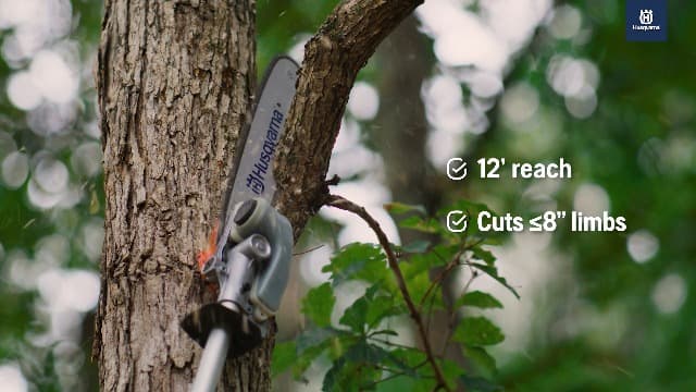 Husqvarna 122LKP Gas Pole Saw, Multi-Purpose Tool with Pole Saw Attachment, Equipped with X-CUT Chain, 12-Inch Reach Cuts Limbs up to 8 Inches Thick, 970796201