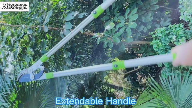 Heavy Duty Anvil & Bypass Lopper with Telescopic Handle (26-41 Inch) - 5-Layer Adjustable Garden Pruner, 2-Inch Branch Cutter for Tree Trimming