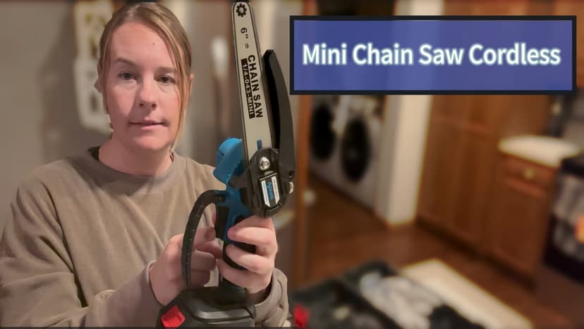 Mini Electric Chain Saw, GUIFIN 6 Inch Cordless Chainsaw, 2 Pcs Rechargeable Battery, Compact One-Hand Use And Auto Lubrication System, Double Safety Lock, Home Improvement, Garden & Orchard Pruning