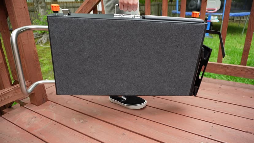 Portable Outdoor Grill Table, Folding Grill Cart Solid and Sturdy, Blackstone Griddle Stand Large Space, Blackstone Table with Paper Towel Holder, Grill Stand for Blackstone Griddle, Ninja Grills etc