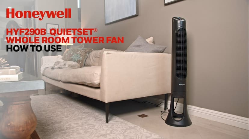 Honeywell HYF260 Quiet Set Whole Room Tower Fan, White