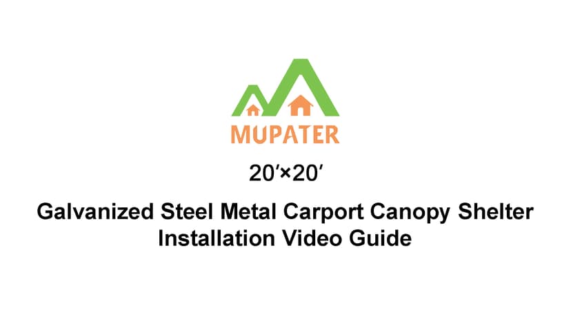 MUPATER 20' x 20' Outdoor Heavy Duty Metal Carport, Garage Car Shelter Shade, Carport Canopy with Heavy Metal Frame, Roof and Bolts for Car, Trucks, Boats, Grey