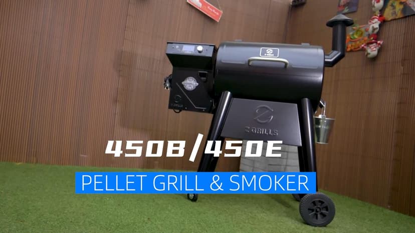 Z GRILLS Wood Pellet Grill Smoker with PID 2.0 Controller, 459 SQ.IN, 450°F Max Temperature, 8 in-1 BBQ Grill, LCD Screen, Meat Probes, Rain Cover, Backyard Camping Bake and Roast, 450E