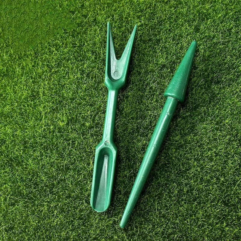 Green Mini Garden Hand Succulent Transplanting Tools,Widger Plastic Seedlings Dibber Sowing Digging Mini Garden Hand Tools for Home Gardens,Pack of 2 Gardening and Lawn Care