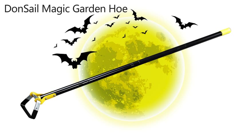 DonSail Hoe Garden Tool -Scuffle Garden Hula Hoes for Weeding Gardening Long Handle Heavy Duty - Adjustable Weeding Loop Stirrup Hoe 30-61 Inch Black