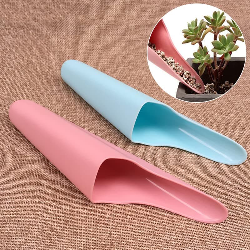 2 Pack Bonsai Soil Scoops Precision Potting Soil Scoop Far Reaching Hand Spreader Shaker Garden Cultivation Scoop for Digging Planting Transplanting Gardening Tool Seeds Fertilizer