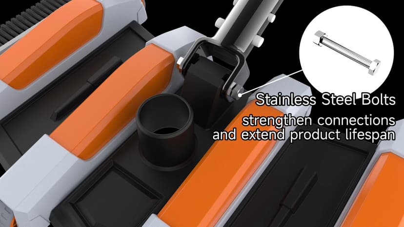 Heavy Duty Pool Vacuum Head with Side Brush & Wheels for Vinyl Liner Professional Weighted Swimming Pool Vac Cleaner Heads for Inground & Above Ground Pool - Orange