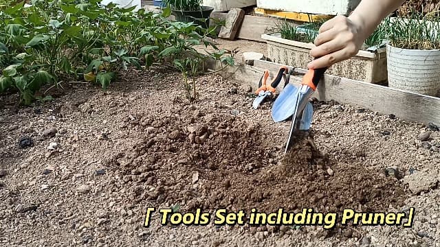 Garden Tool Set, 3PCS Sturdy Gardening Hand Tools Kit - Trowel/Shovel, Transplanter, Sharp Bypass Pruning Shears/Scissors/Clippers - Comfortable Handle - Ideal Gifts for Men & Women