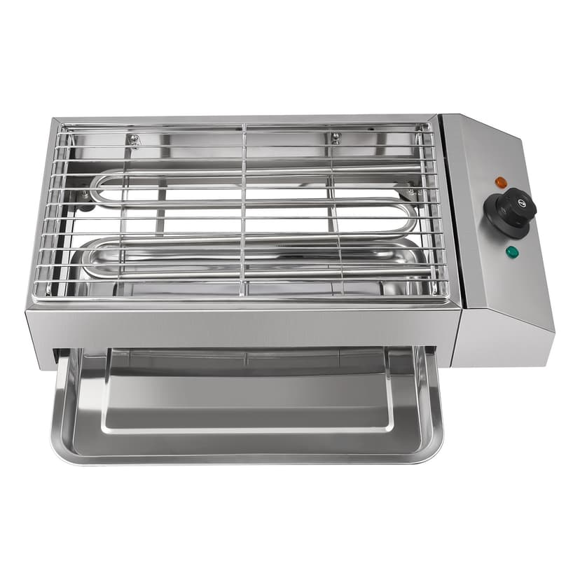 110V 1800W Commercial Electric Grill Portable Barbecue Oven Stainless Steel BBQ Grill Countertop Flat Top Electric Grill for Indoor Restaurant Outdoor Camping Party Sliver