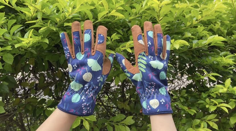Womens Gardening Weeding Working Gloves, Leather Garden Glove for Women Thorn Proof No Stab for Digging, Planting,Pruning