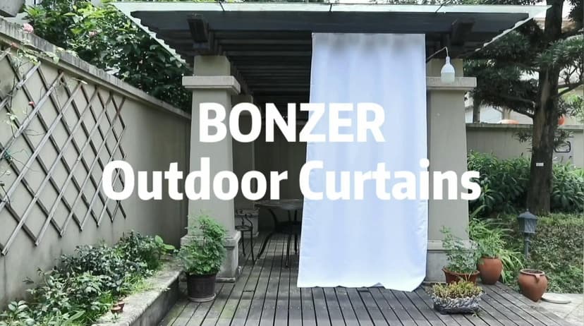 BONZER Waterproof Outdoor Curtains for Patio, Premium Thick Privacy Weatherproof Grommet Outside Curtains for Porch, Pergola, Cabana, 1 Panel, 54W x 84L inch, Cream