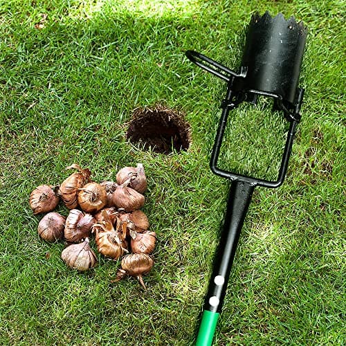 5-in-1 Lawn Plug Garden Tool, Updated Bulb Planter Long Handle for Digging, Weeding, Soil Sampler, Transplanting, Sod Plugger with for Digging Holes to Plant Tulips, Iris, Daffodils