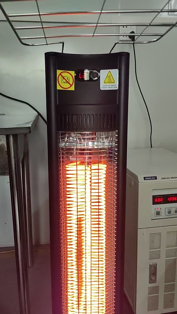 ThermoMate Outdoor Indoor Electric Patio Heater, 1500W 38.5" Portable Tower Infrared Heaer, IP55 Rated Space Radiant Heater with Remote, Timer, Tip-over Protection for Backyard, Restaurant & Garage