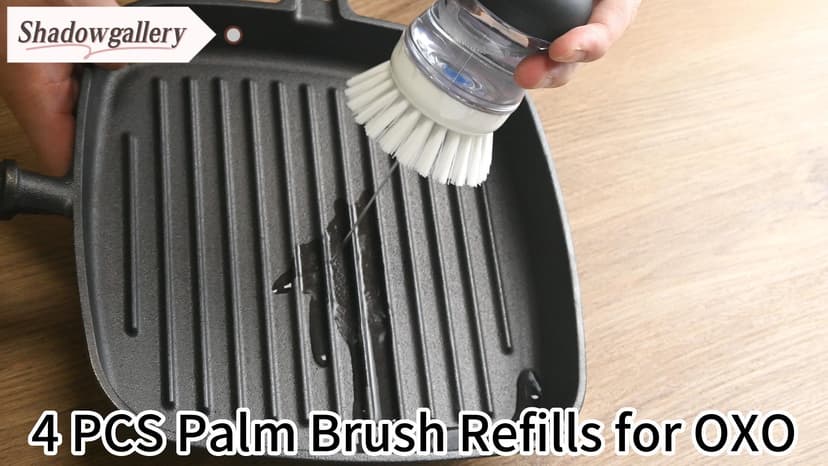 Palm Brush Refills for OXO Good Grips Soap Dispensing Dish Brush - 4 Pack Cleaning Replacement Brush Head for OXO Palm Brush(White)