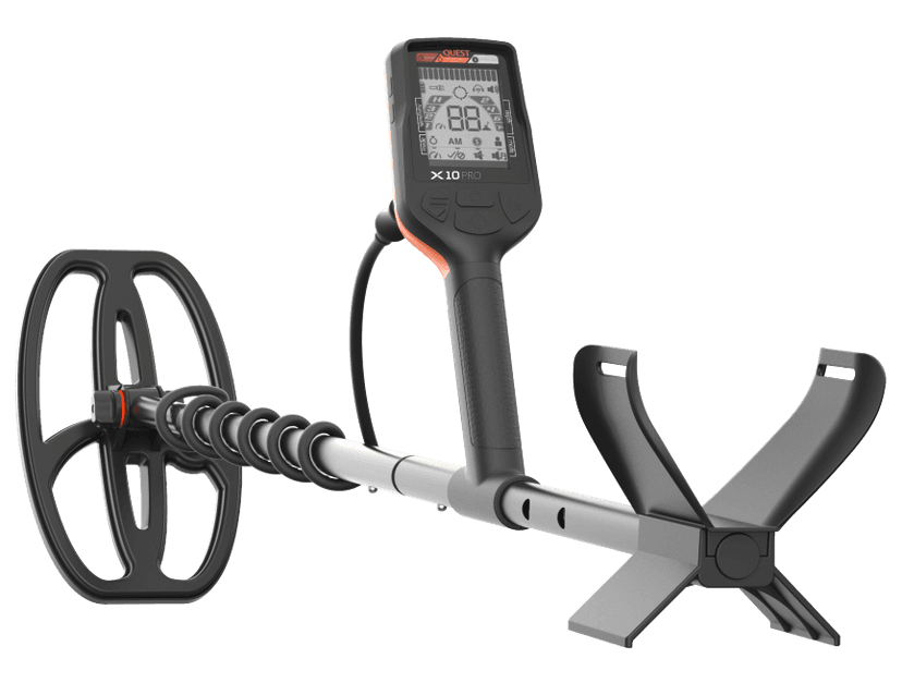Quest X10 Metal Detector with high Performance 9x5 Blade TurboD Double D Waterproof Coil only 970g Super Lightweight Built-in USB Rechargeable Battery Loud Speaker LED Backlit and Flashlight