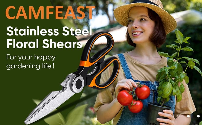 Garden Flower Scissors, Multi-functional Pruning Gardening Scissors Floral Shears, Strong Pruner for for Flowers, Fruit,Branches, Potted Landscape